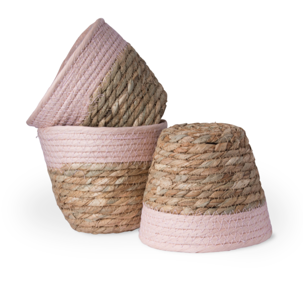Natur Korb "Nordic" Rosa Größe L