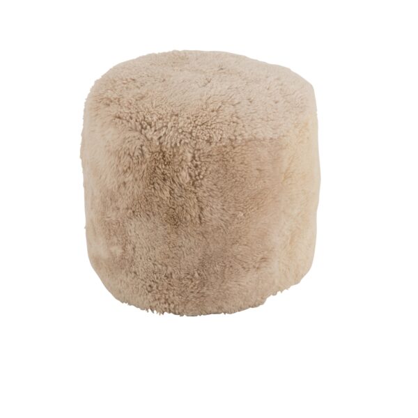 Hocker aus Schaffell (Creme)