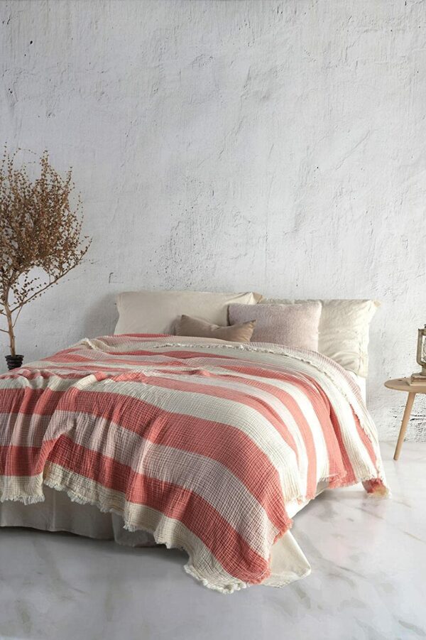 BOHORIA® Musselin Kuscheldecke Linea "Peach"